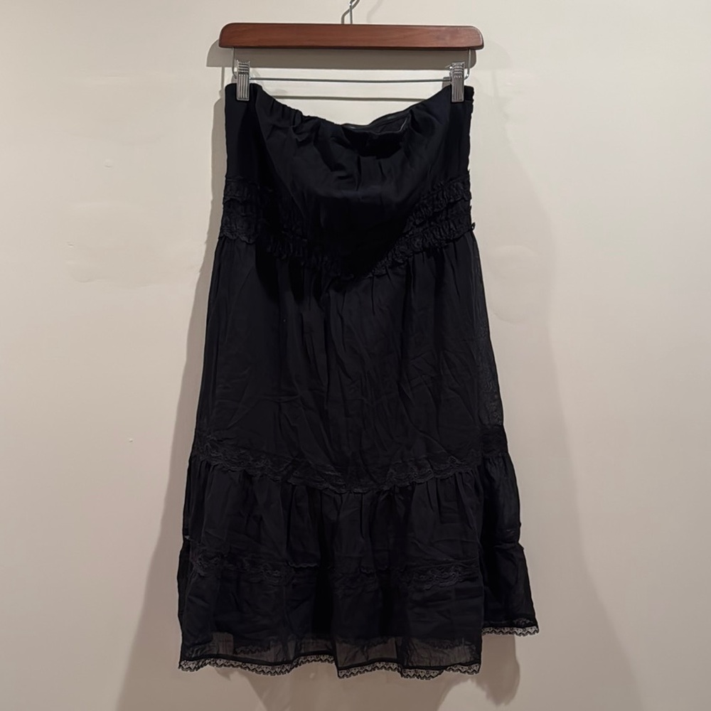 The Limited Black Ruffled Tiered Strapless Dress